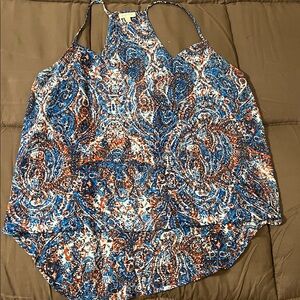 Blue and Orange Paisley Tank Top